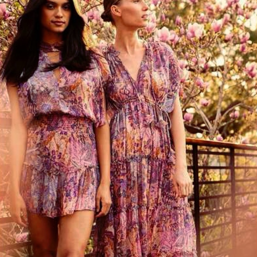 NEW Misa Ilya Maxi Boho Floral Flowy in Augusta Batik Paisley Dress S